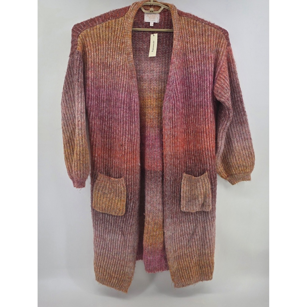 Audrey Parks Francesca's Women Size L Cardigan Space Dye Ombre Knit Sweater